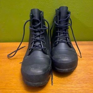 Hunter Rain boots.